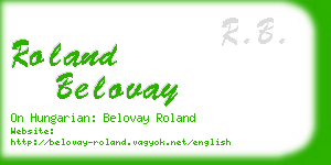 roland belovay business card